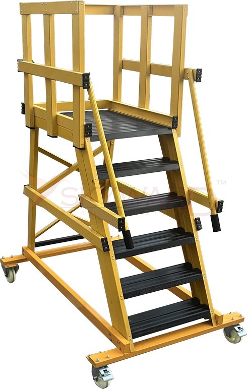 Model No. F10300 Fibreglass Double Step Ladder for Electrical, Home and Commercial Access Use, Professional Insulated Climbing Ladder for Maintenance, Storage and Daily Working Tasks
